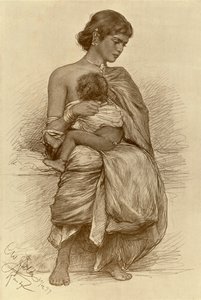 Ung mor, Kandy, Ceylon, 1898. af Christian Wilhelm Allers