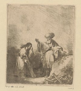 Abraham taler til Isak før ofringen af Christian Wilhelm Ernst Dietrich