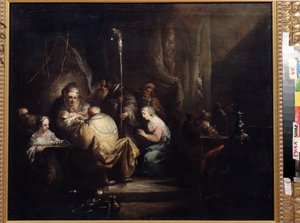 ""Omskæringen"" (Omskæring) Maleri af Christian Wilhelm Ernst Dietrich (1712-1774) 1763 Statens Kunstmuseum Tula Rusland
