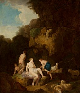 Nymfer i en klippegrotte af Christian Wilhelm Ernst Dietrich