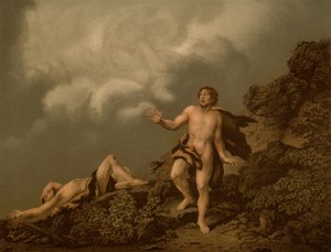 Cains brodermord af Christian Wilhelm Ernst after Dietrich