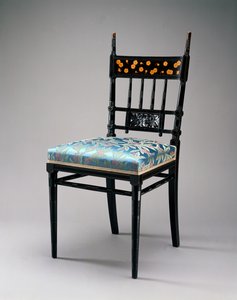 Sidestol, Herter Brothers Company, ca. 1876-79 (kirsebær, forgyldt og polstring) af Christian and Gustave 1830-98 Herter