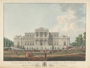 Welgelegen: Udsigt over facaden af ​​Country House ved navn Welgelegen i Harlem Wood, der tilhører Mr. Henry Hope fra Amsterdam