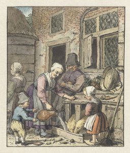 Landmandsfamilie fodrer grisene