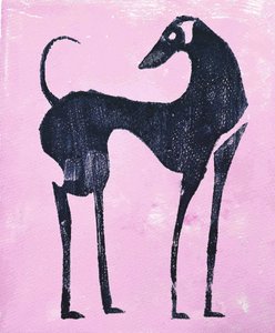 Abstrakt lyserød greyhound af Christina Misuro