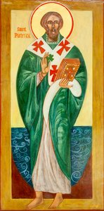 Saint Patrick Icon, 2000 (æggetempera, bladguld, træ)