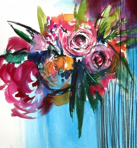 Livlige abstrakte blomster af Christine Lindstrom