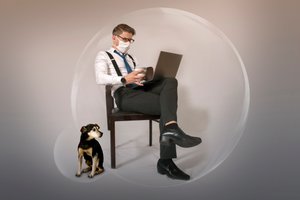 Mand, der arbejder i en boble af Christine von Diepenbroek