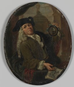 Portræt af Arnoud van Halen (1673-1732). Maler, trykkeri, digter og samler i Amsterdam af Christoffel Lubienitzki (copy after)