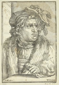 Fantasi Portræt af gammel mand med hat af Christoffel van