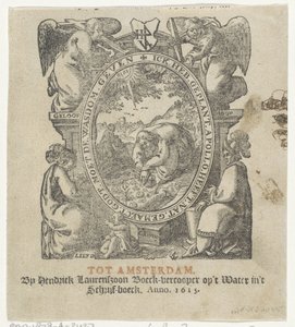 Titelvignet med en mand, der planter afgrøder af Christoffel van Sichem (II) (possibly)