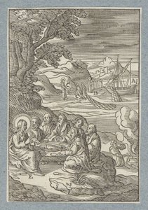Kristus giver himlens nøgler til Peter af Christoffel van Sichem (II)