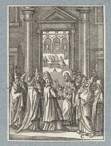 Debat med saddukæerne og farisæerne af Christoffel van Sichem (II)