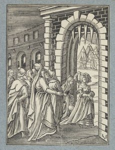 Judith og hendes tjenestepige på vej til Holofernes af Christoffel van Sichem (II)