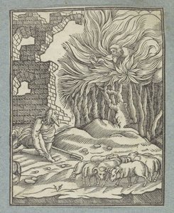 Moses og den brændende busk af Christoffel van Sichem (II)