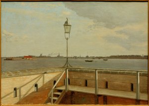 Udsigt fra Trekroner Fæstning til København i det fjerne af Christoffer Wilhelm Eckersberg