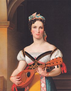 Danish: Den tyske sangerinde Emilie Pohlmann som Preciosa The German singer Emilie Pohlmann as Preciosa. af Christoffer Wilhelm Eckersberg