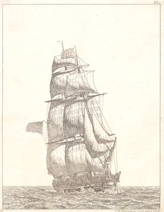 Dansk:  En nordamerikansk brig af Christoffer Wilhelm Eckersberg