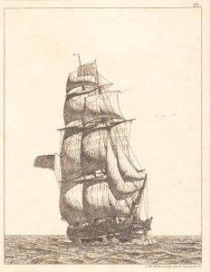 Dansk:  En nordamerikansk brig af Christoffer Wilhelm Eckersberg