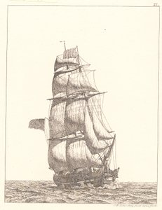 Dansk:  En nordamerikansk brig af Christoffer Wilhelm Eckersberg