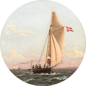 Danish: En sejlads til Charlottenlund Sailing from Copenhagen to Charlottenlund af Christoffer Wilhelm Eckersberg