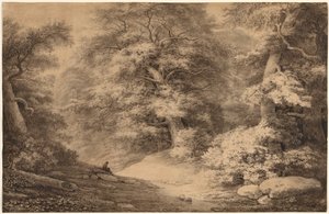 En bøgeskov med en hvilende rejsende, 1803.