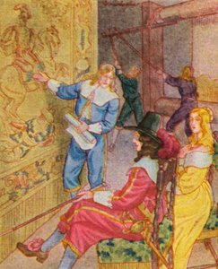 Gobelinwirkerei / Gobelinvævning (farvelitografi)