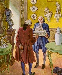 Porzellankabinet / Porcelænskabinet (farvelitografi)