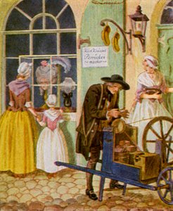 Scherenschleifer / Saksesliber (farvelitografi)