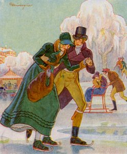 Skøjteløb / Skøjteløb (farvelitografi)
