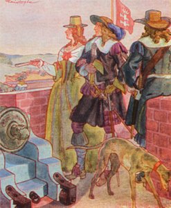 Spaziergang Auf Den Festungswallen / Walk on the Ramparts (farvelitografi)