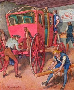 Stellmacherei / Hjulmager (farvelitografi)