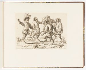 Plade 12, Le Branle (The Branle), Abes løjer eller menneskelivets forskellige handlinger repræsenteret af aber af Christophe Huet