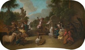 Singerie: Koncerten, ca. 1739. af Christophe Huet