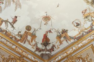 The Grande Singerie, detalje, ca. 1735 (vægmaleri) af Christophe Huet