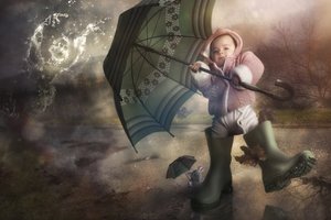En fantasifuld baby på en regnvejrsdag af Christophe Kiciak