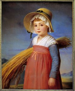 La petite gleaneuse Maleri af Christophe Degeorge (1786-1854) Musee Bargoin fra det 19. århundrede, Clermont Ferrand (Clermont-Ferrand) af Christophe Thomas Degeorge