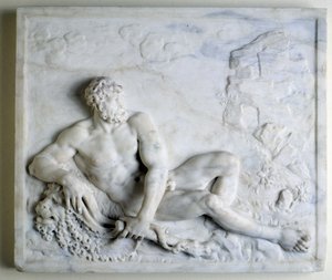 Hercules i hvile (marmor lavrelief)