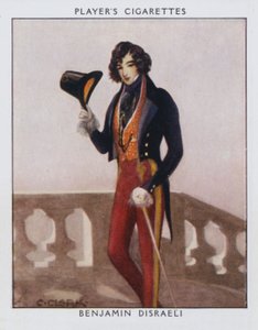 Benjamin Disraeli (farve litografi) af Christopher (after) Clark