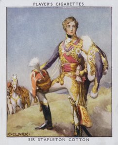 Sir Stapleton Cotton (farve litho) af Christopher (after) Clark