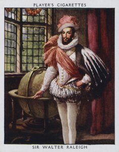 Sir Walter Raleigh (farve litografi)