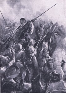 Slaget ved Preston 17. august 1648: Ved skubbet fra gedden blev de slået fra broen, illustration fra 