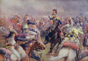 Anklagen fra den tunge brigade mod de franske kyrasser ved Waterloo, fra 