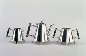 Afternoon tea sæt, lavet af James Dixon & Sons, Sheffield, designet ca. 1881 (galvaniseret sølv)