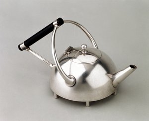 Halvkugleformet tekande på seks fod, fremstillet af James Dixon & Son, 1880 (elektroplade med eboniseret træhåndtag)
