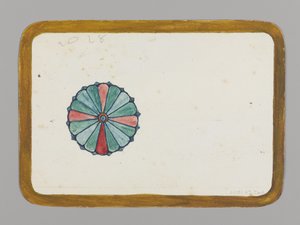 Stiliseret krysantemum (verso), ca. 1880 (wc, sort blæk og metallisk maling over grafit på meget tyndt karton)