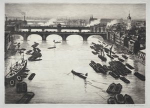 London Bridges af Christopher Richard Wynne Nevinson