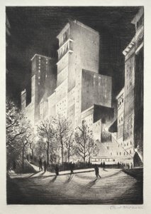 Three AM: A Corner af Madison Avenue (også kendt som 2 AM New York og Metropolis) af Christopher Richard Wynne Nevinson
