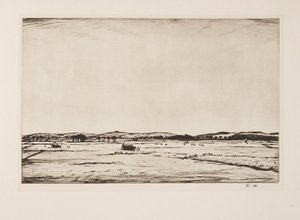 Sussex Downs, pub. 1926. af Christopher Richard Wynne Nevinson