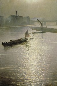 Fra Waterloo Bridge: Sun Bursting through Fog, ca. 1924 af Christopher Richard Wynne Nevinson